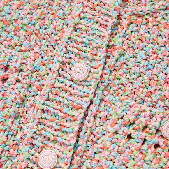 CHICJOC 100% Cotton Hand-Knitted Cardigan with Loro Piana Yarn size 38 - Picture 9 of 16